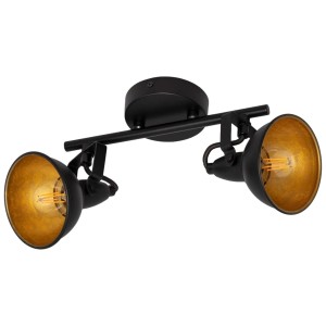 Lampa sufitowa RETRO ABR-RRO-C-2XE14 Abruzzo 2xE14 2x20W Metal Czarno/Złoty