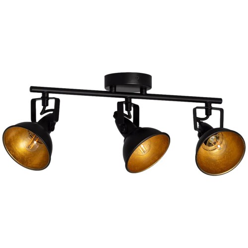 Lampa sufitowa RETRO ABR-RRO-C-3XE14 Abruzzo 3xE14 3x20W Metal Czarno/Złoty