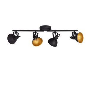 Lampa sufitowa RETRO ABR-RRO-C-4XE14 Abruzzo 4xE14 4x20W Metal Czarno/Złoty