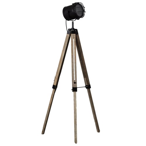 Lampa stojąca podłogowa RETRO ABR-RRV-C-E27 Abruzzo 1xE27 25W Metal/Drewno Czarny