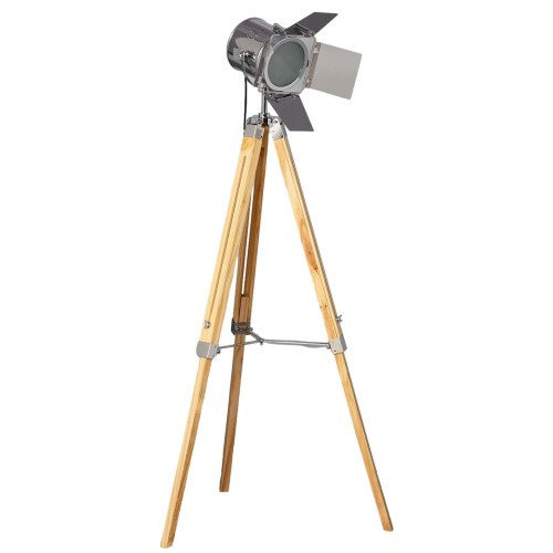 Lampa stojąca podłogowa RETRO ABR-RRV-S-E27 Abruzzo 1xE27 40W Metal/Drewno Czarny