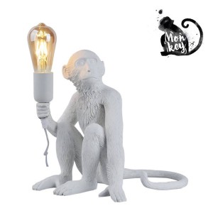 Lampa stojąca stołowa Monkey ABR-KARD4-B Abruzzo 1xE27 40W Żywica Biały