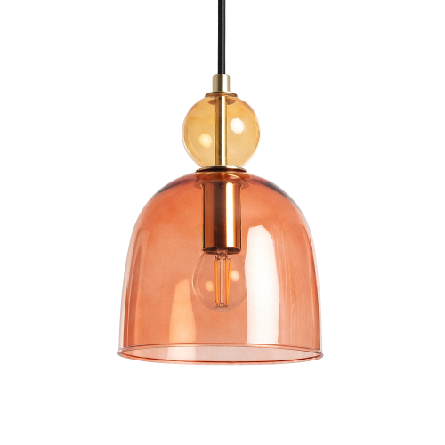 Lampa wisząca Koloreno ABR-KOLO1-C Abruzzo 1xE14 20W Szkło Czerwony