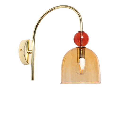 Lampa ścienna kinkiet Koloreno ABR-KOLOK-A Abruzzo 1xE14 20W Szkło Bursztynowy
