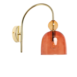 Lampa ścienna kinkiet Koloreno ABR-KOLOK-C Abruzzo 1xE14 20W Szkło Czerwony