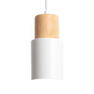 Lampa wisząca Vita ABR-ZE27-VITA-B Abruzzo 1xE27 20W Metal, drewno Biały