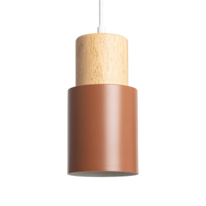 Lampa wisząca Vita ABR-ZE27-VITA-BR Abruzzo 1xE27 20W Metal, drewno Brązowy