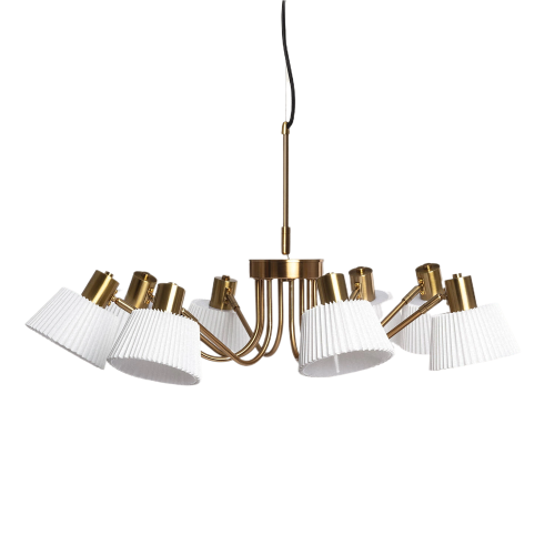 Lampa wisząca Dali ABR-Z8XE14-DALI Abruzzo 8xE14 10W Metal, PC Biały, złoty