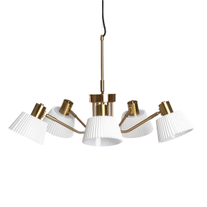 Lampa wisząca Dali ABR-Z6XE14-DALI Abruzzo 6xE14 10W Metal, PC Biały, złoty