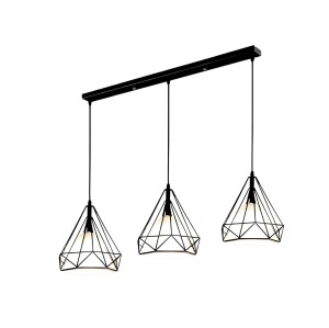 Lampa wisząca Diamond ABIGALI-CHNR3L-E27 Abigali 3xE27 Metal Czarny