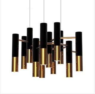 Lampa wisząca Golden Pipe ST-5719-13 Step into Design 13xE14 20W Metal Czarno Złoty