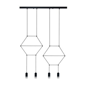 Lampa wisząca Linea Long XT068-4P Step into Design 4xG9 10W Metal/Akryl Czarny Matowy