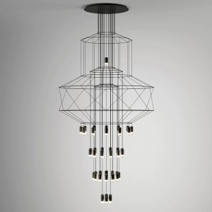 Lampa wisząca Linea XT100-43P Step into Design 43xG9 10W Metal/Akryl Czarny Matowy