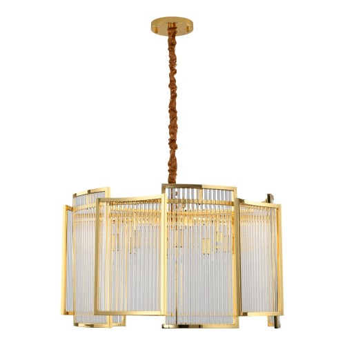 Lampa wisząca Imperio MP0098 gold Step into Design 8xE14 40W Stal/Kryształ Szklany K9 Złoty Połysk