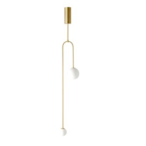 Lampa wisząca Loop ST-8928S brass Step into Design 2xG9 20W Stal/Szkło Złoty