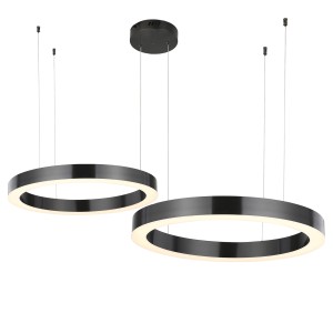 Lampa wisząca Circle ST-8848-40+60 black Step into Design 2xLED 53W Stal/Akryl Tytanowy Szczotkowany