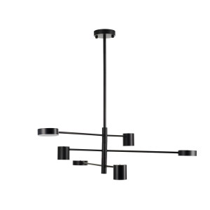 Lampa wisząca Clex ST-8102P-6 Step into Design 6xLED 18W Żelazo Czarny Matowy