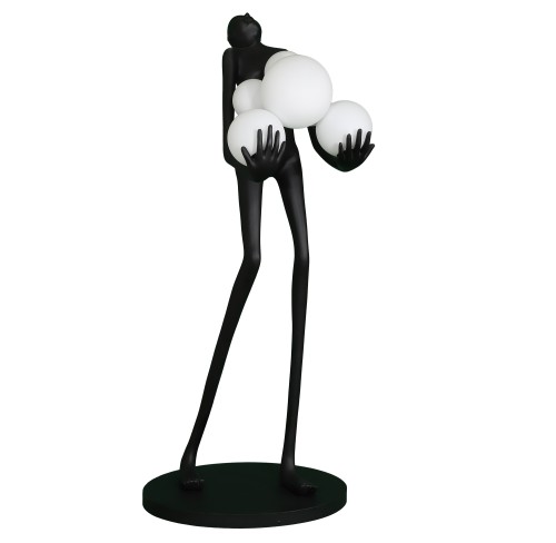 Lampa stojąca podłogowa Woman F9312 Step into Design 6xE27 40W Tworzywo Czarny Matowy