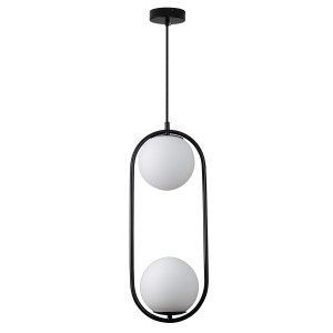 Lampa wisząca Costa Duo DP0002-2 black Step into Design xE27  Metal/Szkło Czarny Matowy