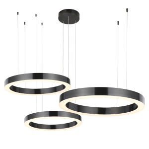 Lampa wisząca Circle Tytan ST-8848-60+80+100 black Step into Design xLED 112W Stal/Akryl Mosiądz Szczotkowany