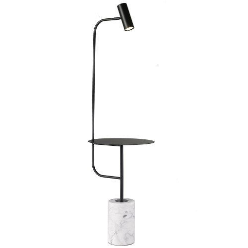 Lampa stojąca podłogowa Vincent ST-7027F black Step into Design 1xLED 3W Metal/Marmur Czarny Matowy