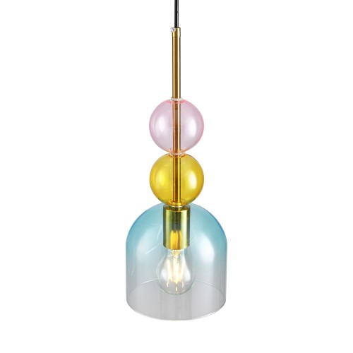 Lampa wisząca Pastello Blue ST-DN345A Step into Design 1xE27 40W Metal Złoty