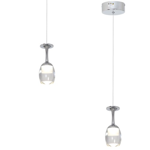 Lampa wisząca COPPA ML436 Milagro 5W LED Metal + Akryl Chrom