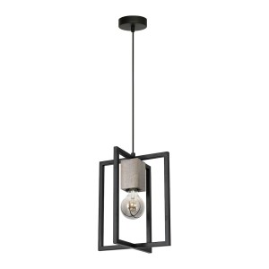 Lampa wisząca Ralph MLP3710 Milagro 1xE27 60W Drewno + Metal Czarny