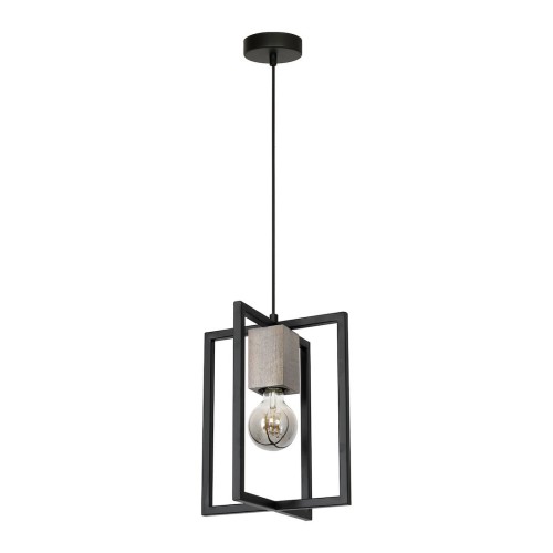 Lampa wisząca Ralph MLP3710 Milagro 1xE27 60W Drewno + Metal Czarny