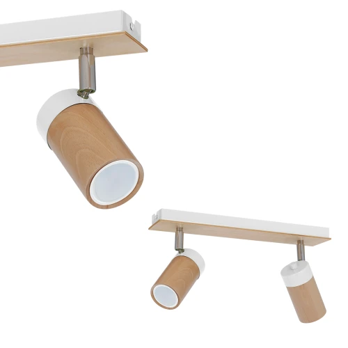 Lampa wisząca sufitowa BARON MLP9008 Milagro 2xGU10 Metal + Drewno Biały