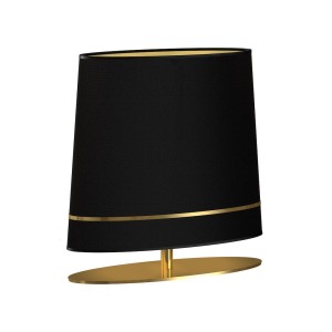 Lampa stojąca stołowa MZ5027 Milagro 1xE27 max 60W Mosiądz + Chinz Czarny / Złoty