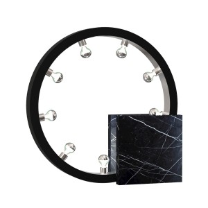 Lampa wisząca MZ5033 Milagro 9xE14 max 40W Marmur Nero Marquina + Aluminium Czerń / Chrom