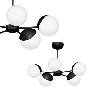 Lampa wisząca żyrandol SFERA MLP8866 Milagro 5xE14 40W Metal + Szkło Czarny