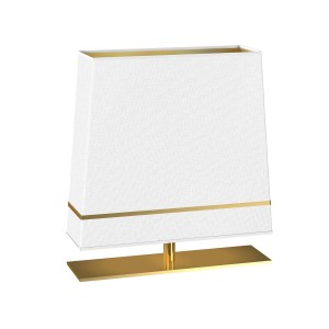 Lampa stojąca stołowa MZ5026 Milagro 1xE27 max 60W Mosiądz + Chinz Biel / Złoto