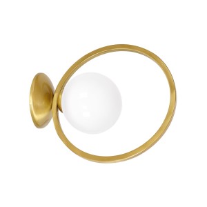 Lampa ścienna kinkiet VIENNA MLP5572 Milagro 1xE14 40W Metal + Szkło Mosiądz