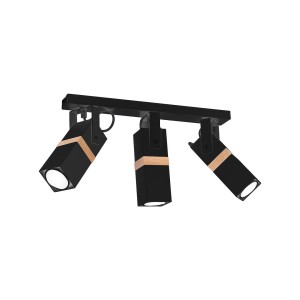 Lampa wisząca sufitowa VIDAR MLP5402 Milagro 3xGU10 Metal + Drewno Czarny