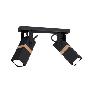 Lampa wisząca sufitowa VIDAR MLP5401 Milagro 2xGU10 Metal + Drewno Czarny