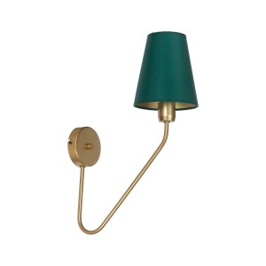 Lampa ścienna kinkiet VICTORIA MLP4906 Milagro 1xE27 60W Metal + Tkanina Mosiądz