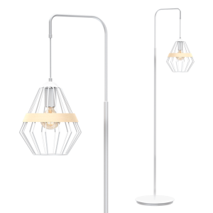Lampa stojąca podłogowa CLIFF MLP5522 Milagro 1xE27 60W Metal + Drewno Biały