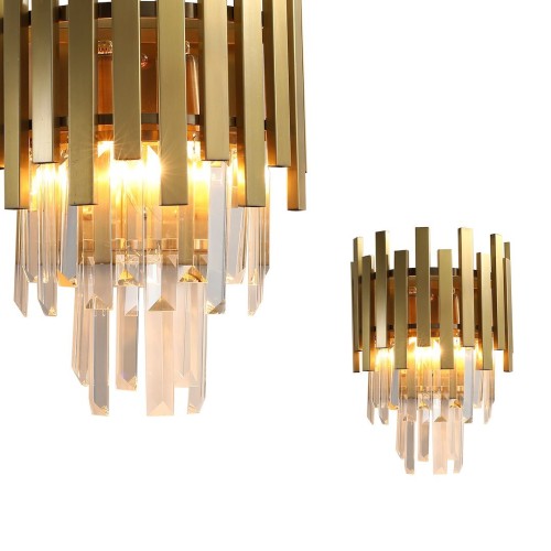 Lampa ścienna kinkiet ASPEN ML5998 Milagro 2xE14 40W Metal + Kryształ Złoty