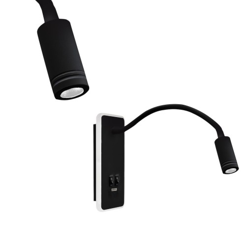 Lampa stojąca nocna BASE ML63500 Milagro 8W.2W LED Metal + Akryl Czarny