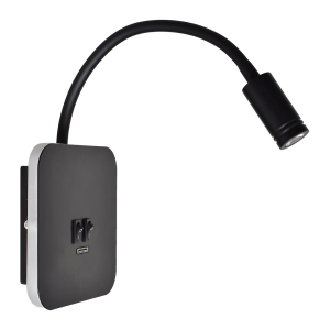 Lampa stojąca nocna BASE ML6352 Milagro 8W.2W LED Metal + Akryl Czarny