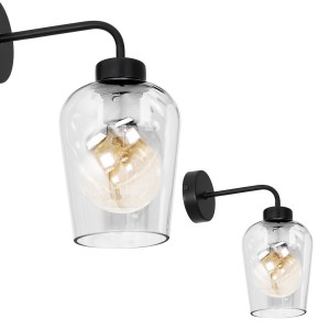 Lampa ścienna kinkiet SANTIAGO MLP6599 Milagro 1xE27 60W Metal + Szkło Czarny