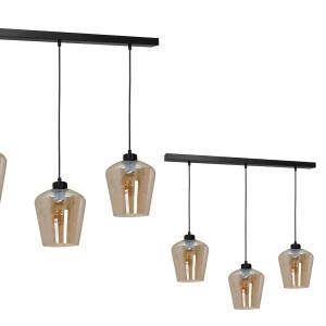 Lampa wisząca SANTIAGO MLP6610 Milagro 3xE27 60W Metal + Szkło Czarny