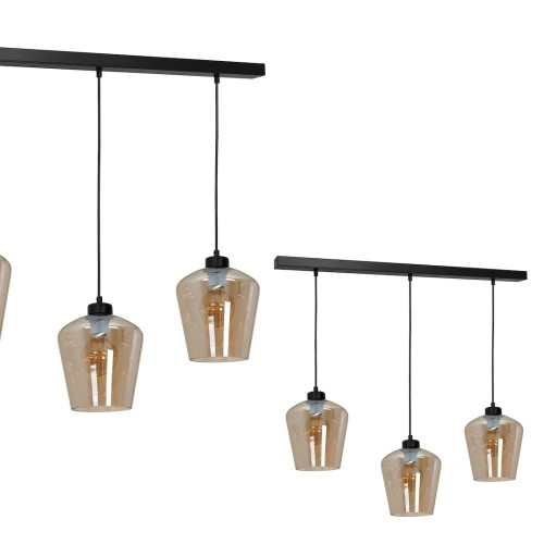Lampa wisząca SANTIAGO MLP6610 Milagro 3xE27 60W Metal + Szkło Czarny