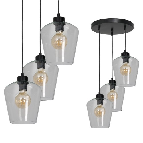 Lampa wisząca SANTIAGO MLP6611 Milagro 3xE27 60W Metal + Szkło Czarny