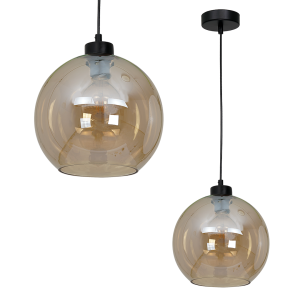Lampa wisząca SOFIA MLP6578 Milagro 1xE27 60W Metal + Szkło Czarny