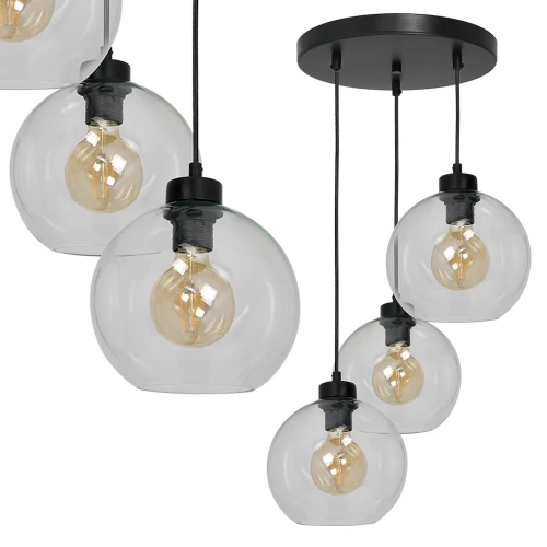 Lampa wisząca SOFIA MLP6582 Milagro 3xE27 60W Metal + Szkło Czarny