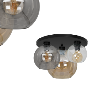 Lampa wisząca sufitowa SOFIA MLP6589 Milagro 3xE27 60W Metal + Szkło Czarny