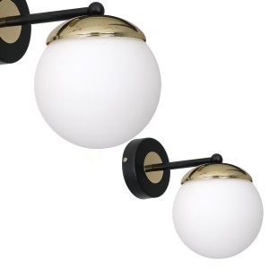 Lampa ścienna kinkiet SPARTA MLP6512 Milagro 1xE14 40W Metal + Szkło Czarny / Złoty